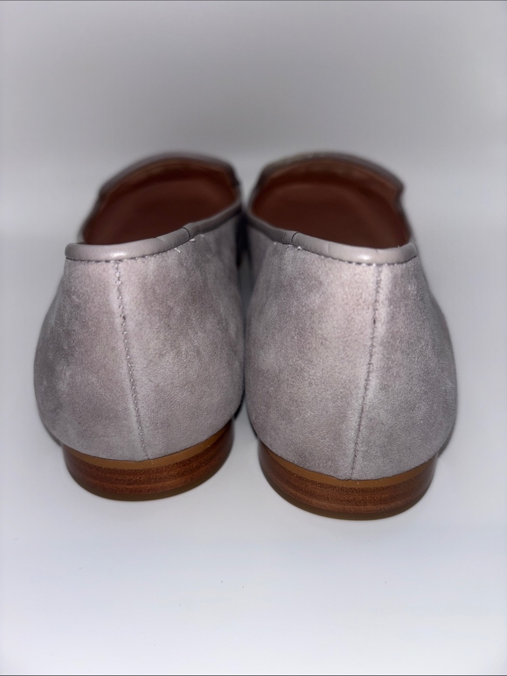 kate spade Gray Suede Slip-On Loafers with Gold Logo - Picture 4 of 12
